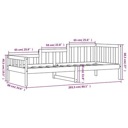 Day Bed without Mattress  80x200 cm Solid Wood Pine