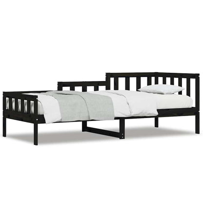 Day Bed without Mattress Black 80x200 cm Solid Wood Pine