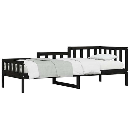 Day Bed without Mattress Black 80x200 cm Solid Wood Pine