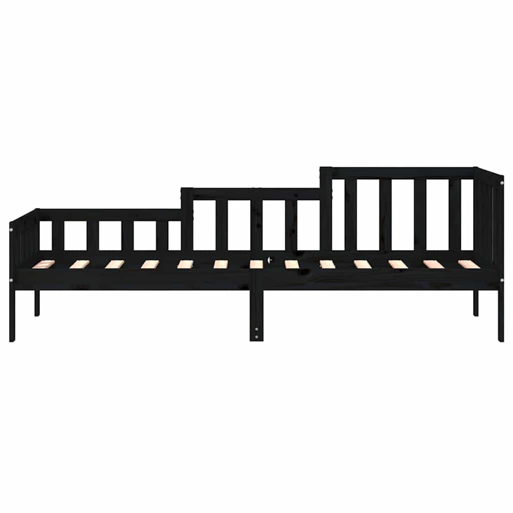 Day Bed without Mattress Black 80x200 cm Solid Wood Pine