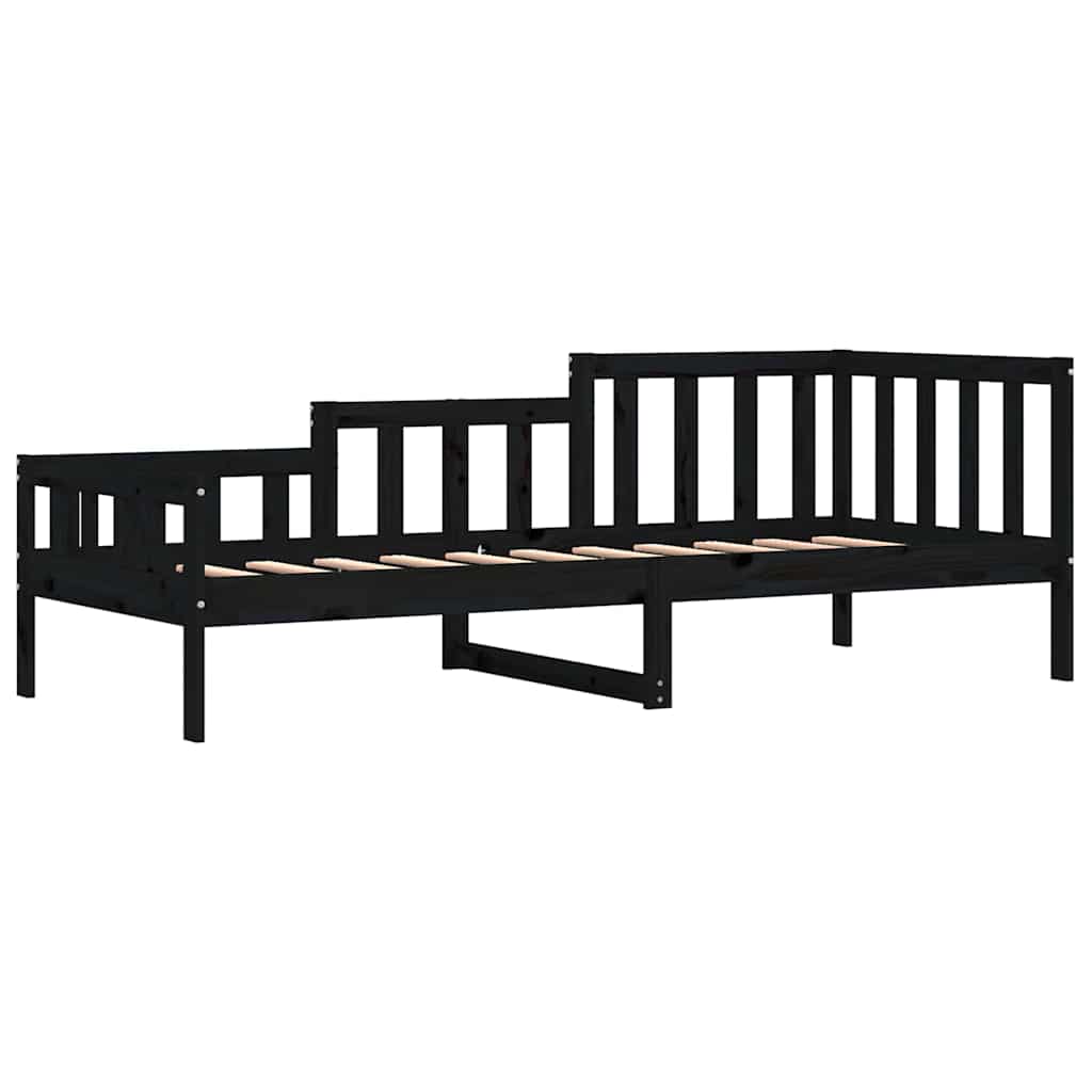 Day Bed without Mattress Black 80x200 cm Solid Wood Pine