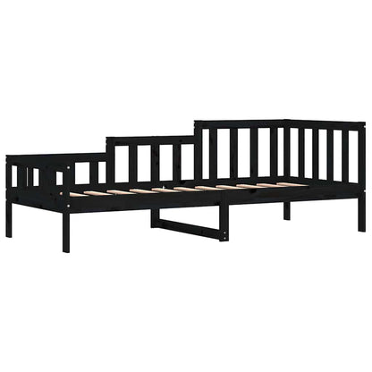 Day Bed without Mattress Black 80x200 cm Solid Wood Pine