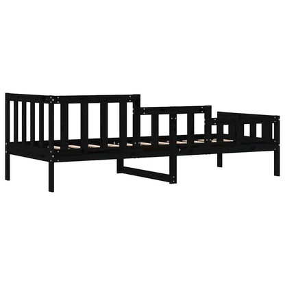 Day Bed without Mattress Black 80x200 cm Solid Wood Pine