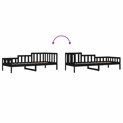 Day Bed without Mattress Black 80x200 cm Solid Wood Pine