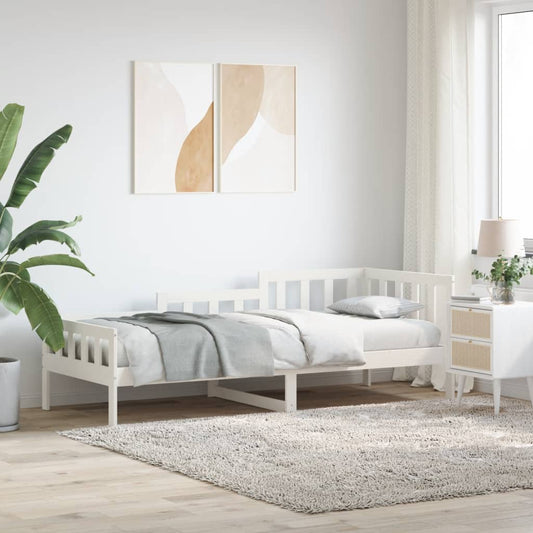 Day Bed without Mattress White 90x200 cm Solid Wood Pine