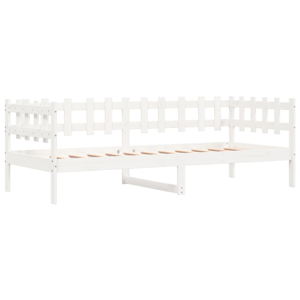 Day Bed without Mattress White 90x200 cm Solid Wood Pine