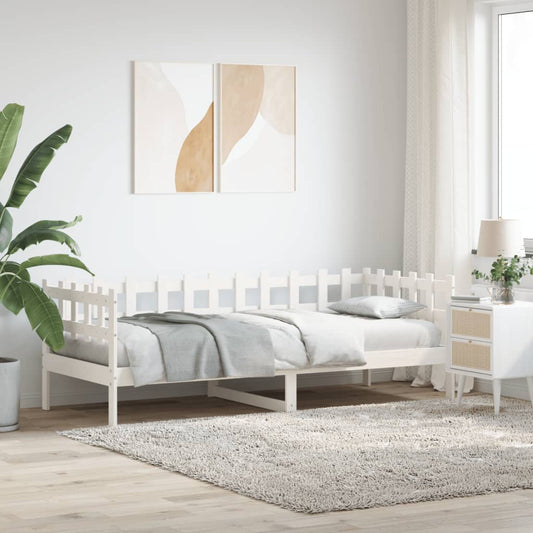 Day Bed without Mattress White 90x200 cm Solid Wood Pine
