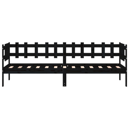 Day Bed without Mattress Black 90x200 cm Solid Wood Pine