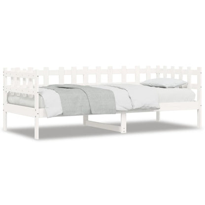Day Bed without Mattress White 90x190 cm Single Solid Wood Pine
