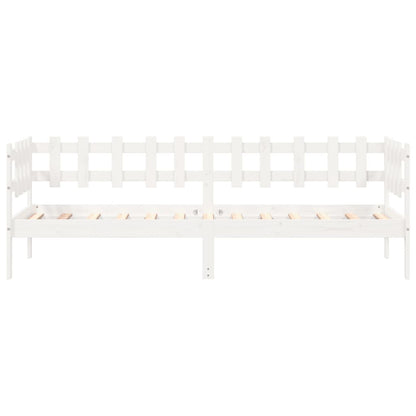 Day Bed without Mattress White 90x190 cm Single Solid Wood Pine
