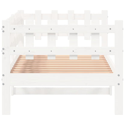 Day Bed without Mattress White 90x190 cm Single Solid Wood Pine