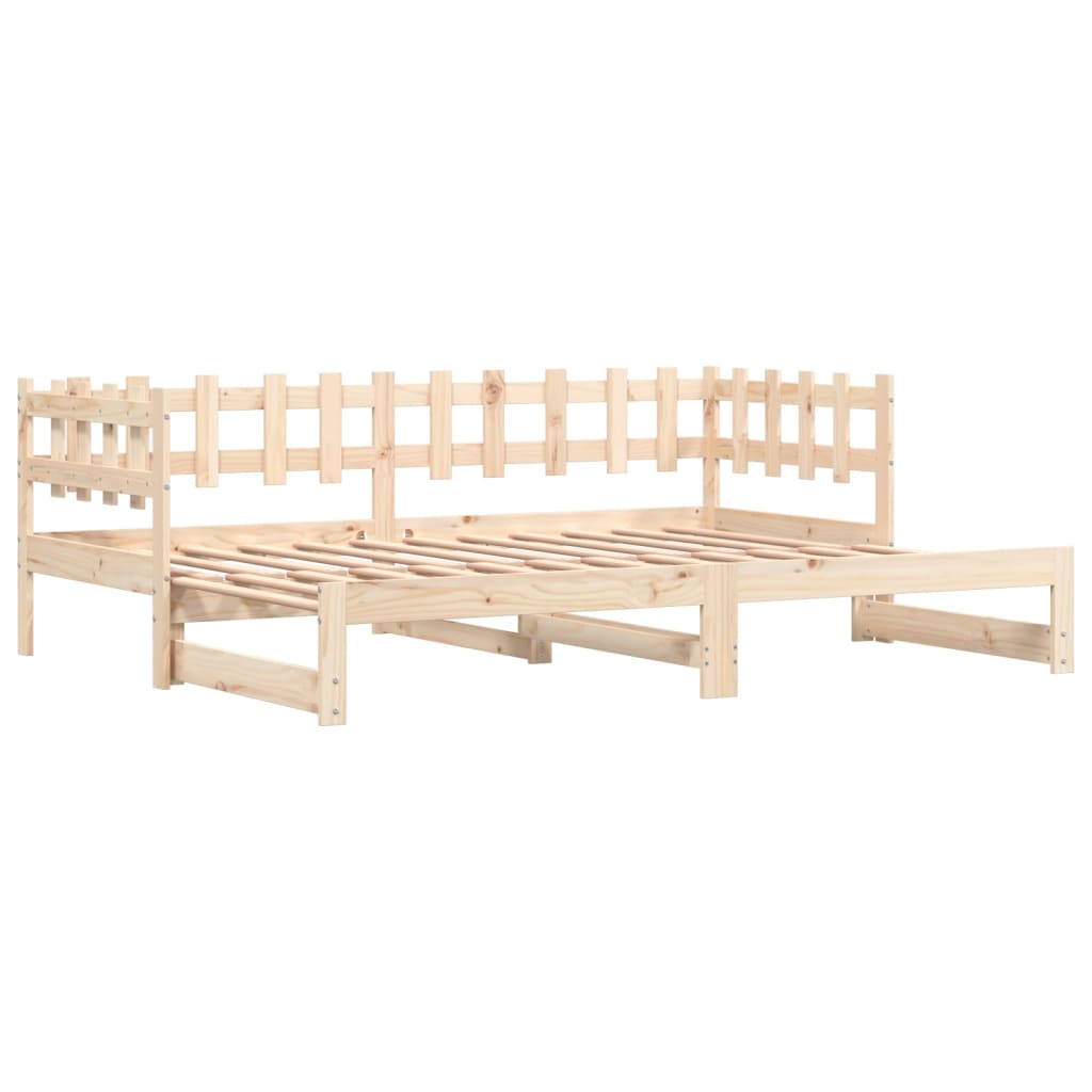 Pull-out Day Bed without Mattress  2x(80x200) cm Solid Wood