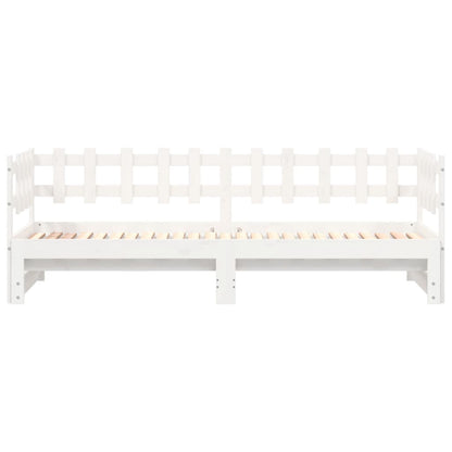 Pull-out Day Bed without Mattress White 2x(80x200) cm Solid Wood