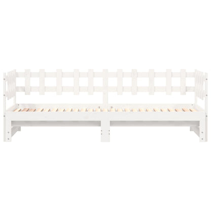 Pull-out Day Bed without Mattress White 2x(90x200) cm Solid Wood