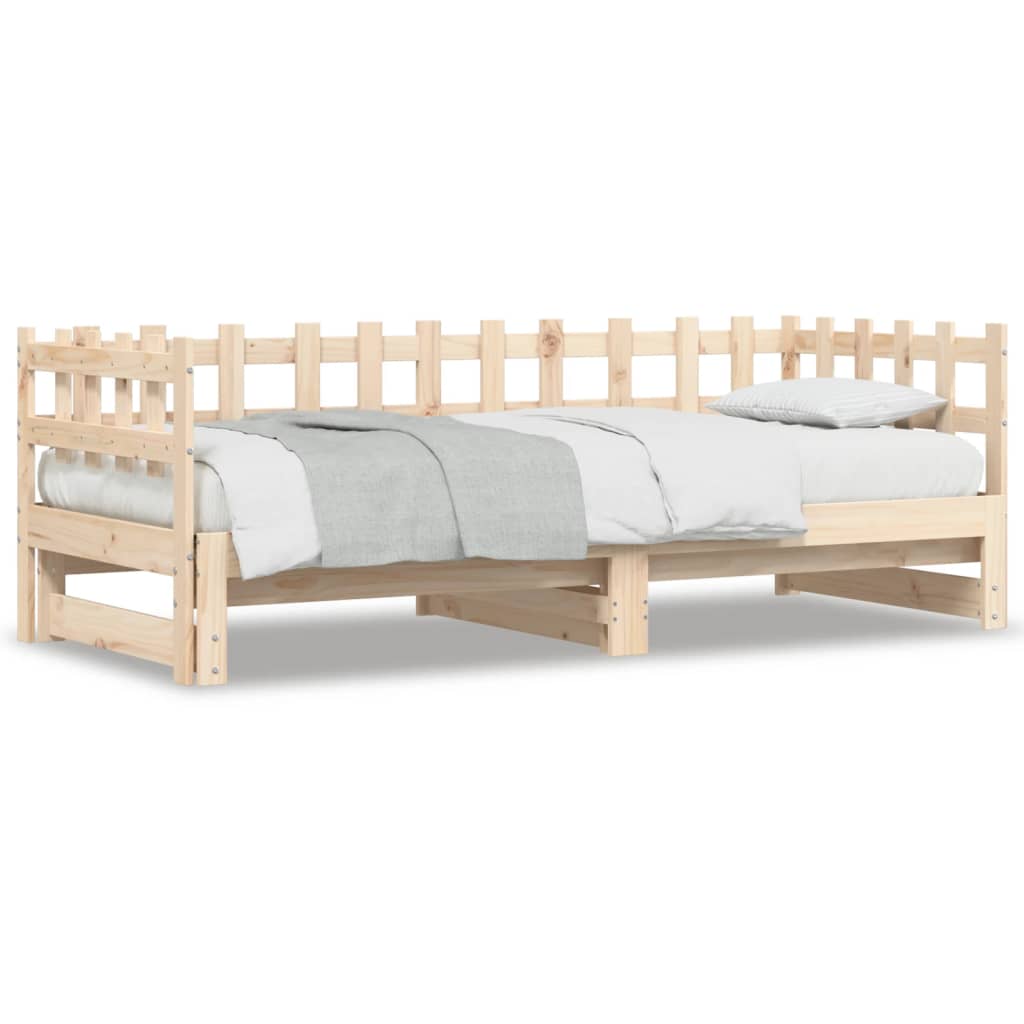 Pull-out Day Bed without Mattress  2x(90x190) cm Solid Wood