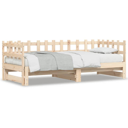 Pull-out Day Bed without Mattress  2x(90x190) cm Solid Wood