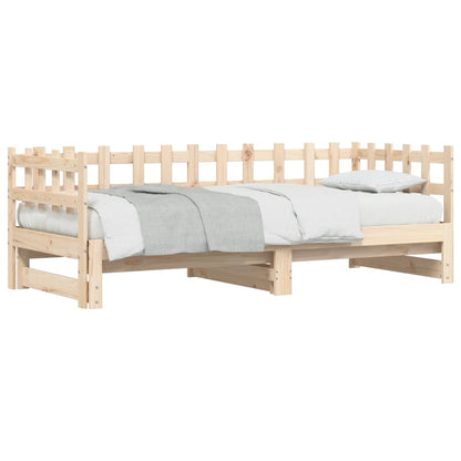 Pull-out Day Bed without Mattress  2x(90x190) cm Solid Wood