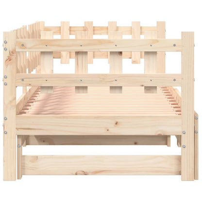 Pull-out Day Bed without Mattress  2x(90x190) cm Solid Wood