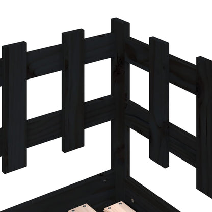 Pull-out Day Bed without Mattress Black 2x(90x190) cm Solid Wood