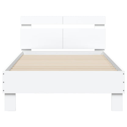 Bed Frame without Mattress with Headboard White 100x200 cm