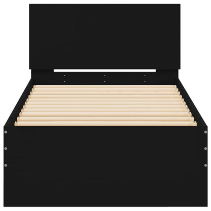 Bed Frame without Mattress with Headboard Black 90x200 cm