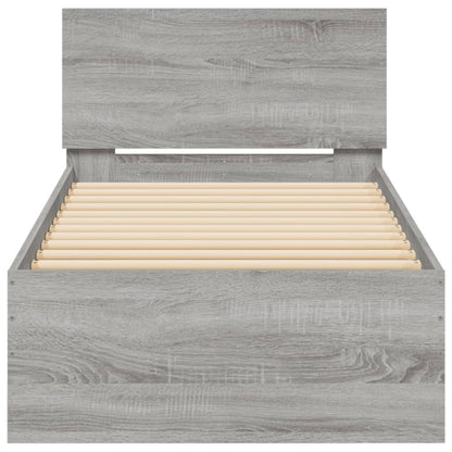 Bed Frame without Mattress with Headboard Grey Sonoma 90x200 cm