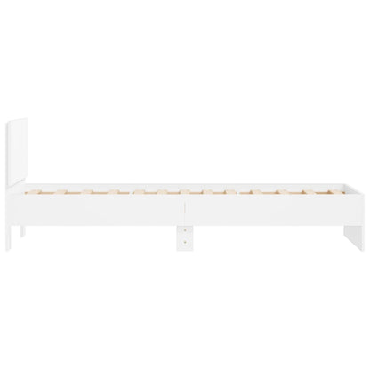 Bed Frame without Mattress with Headboard White 90x190 cm Single