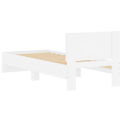 Bed Frame without Mattress with Headboard White 90x190 cm Single