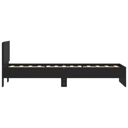 Bed Frame without Mattress with Headboard Black 90x190 cm Single