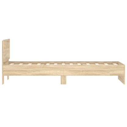 Bed Frame without Mattress with Headboard Sonoma Oak 90x190 cm Single