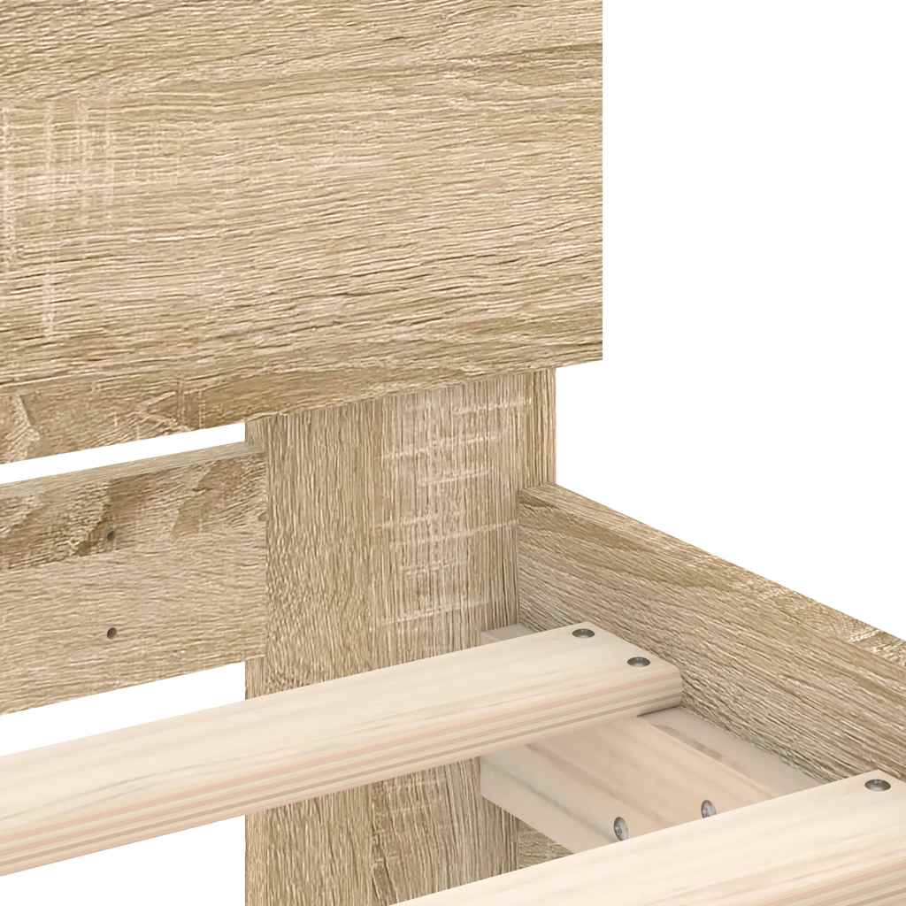 Bed Frame without Mattress with Headboard Sonoma Oak 90x190 cm Single