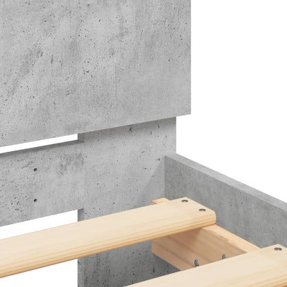 Bed Frame without Mattress with Headboard Concrete Grey 90x190 cm Single