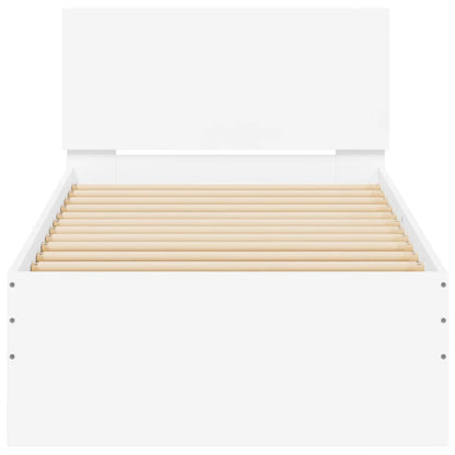 Bed Frame without Mattress with Headboard White 75x190 cm Small Single