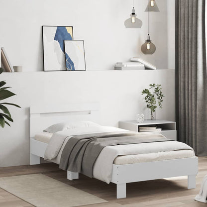 Bed Frame without Mattress with LED Lights White 90x200 cm