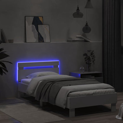 Bed Frame without Mattress with LED Lights White 90x200 cm
