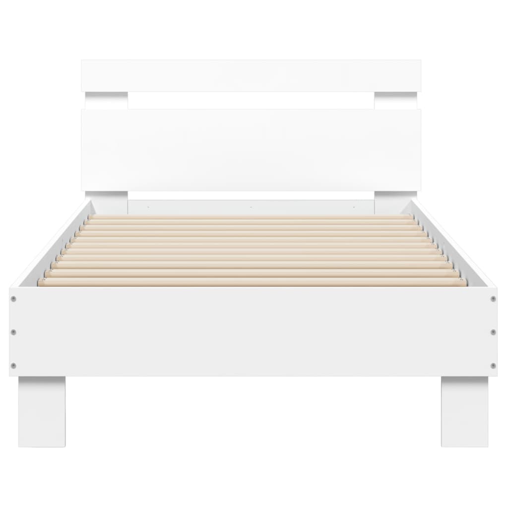 Bed Frame without Mattress with LED Lights White 90x200 cm
