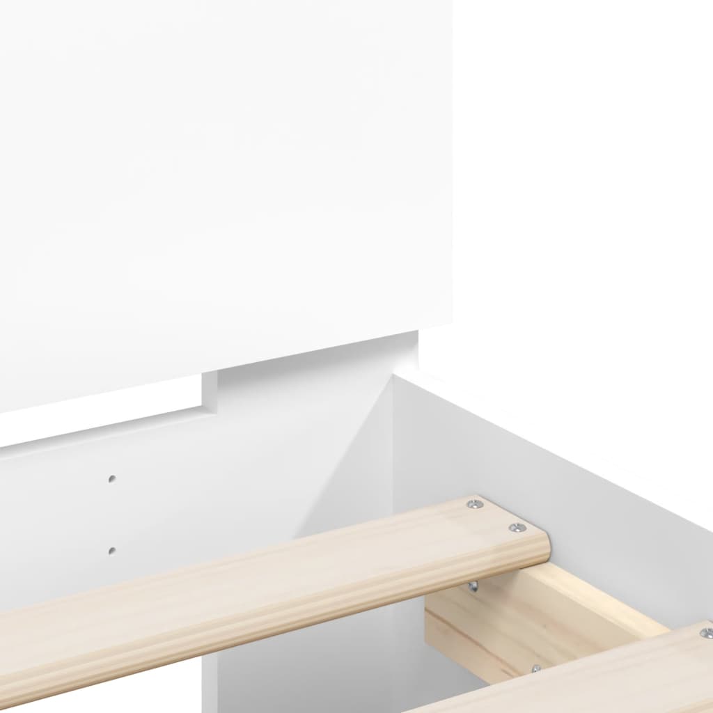 Bed Frame without Mattress with LED Lights White 90x200 cm