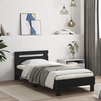Bed Frame without Mattress with LED Lights Black 90x200 cm