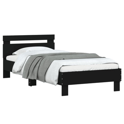 Bed Frame without Mattress with LED Lights Black 90x200 cm