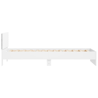 Bed Frame without Mattress with LED Lights White 100x200 cm