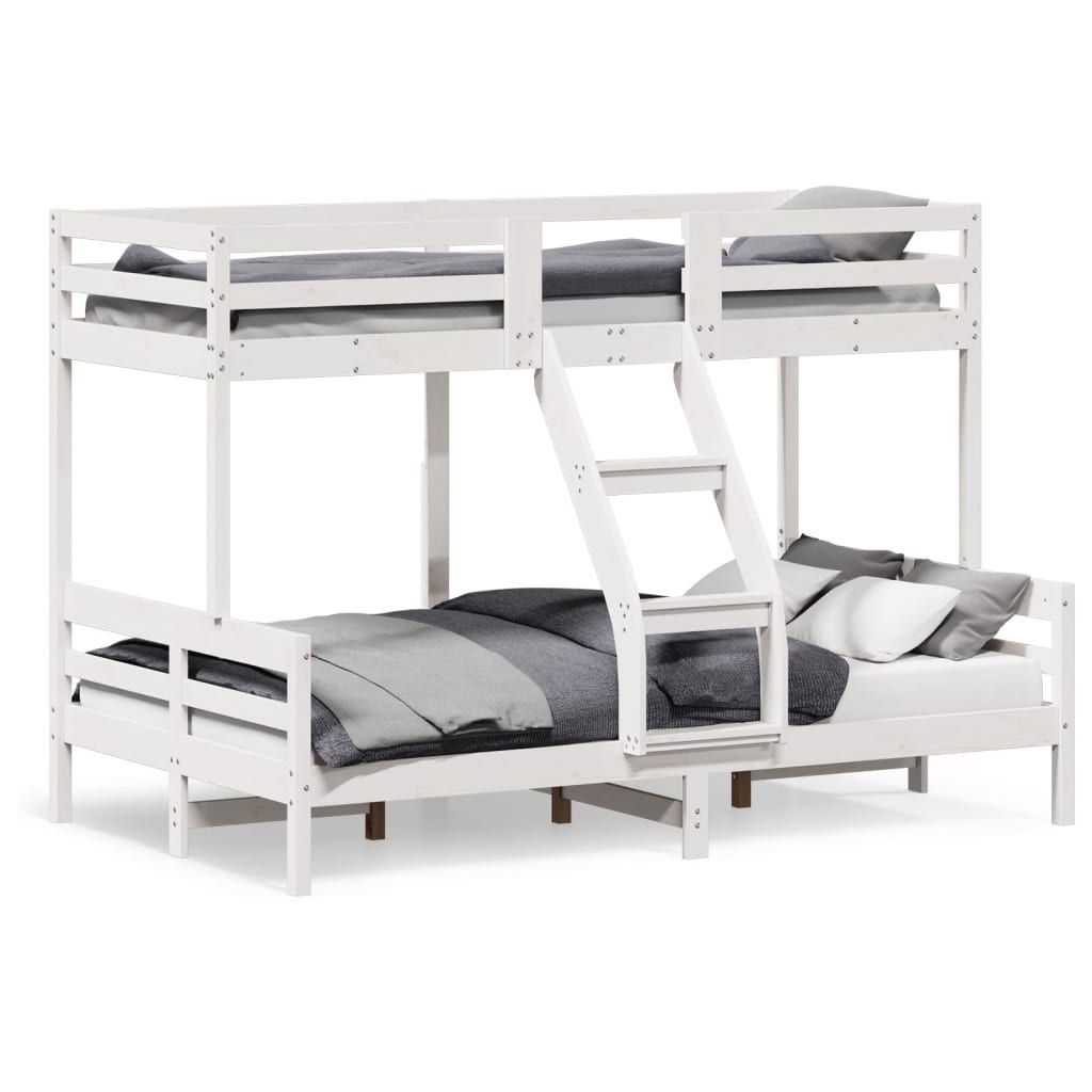 Bunk Bed without Mattress 80x200/120x200 cm White Solid Wood
