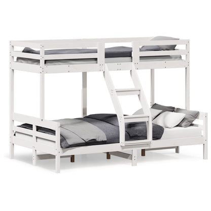 Bunk Bed without Mattress 80x200/120x200 cm White Solid Wood