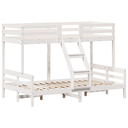 Bunk Bed without Mattress 80x200/120x200 cm White Solid Wood
