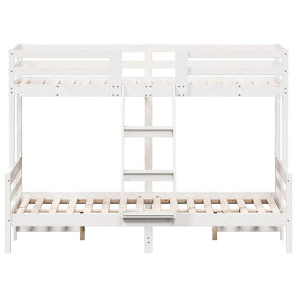 Bunk Bed without Mattress 80x200/120x200 cm White Solid Wood