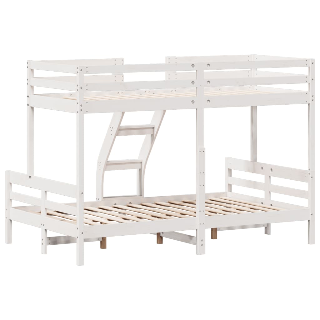 Bunk Bed without Mattress 80x200/120x200 cm White Solid Wood