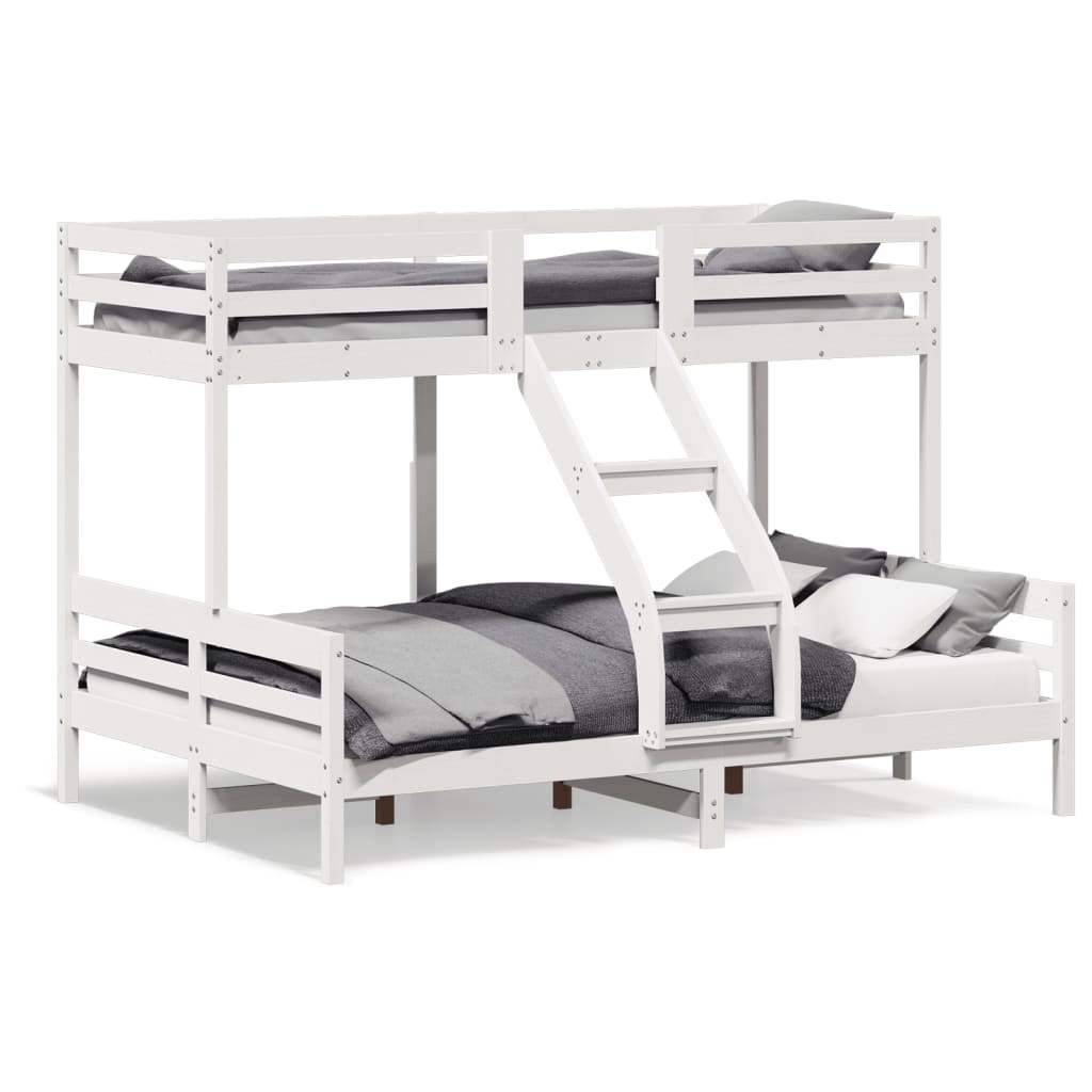 Bunk Bed without Mattress 80x200/140x200 cm White Solid Wood