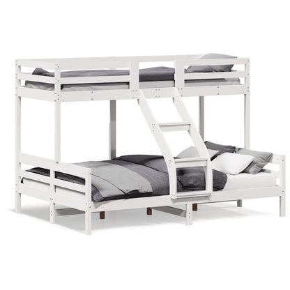 Bunk Bed without Mattress 80x200/140x200 cm White Solid Wood