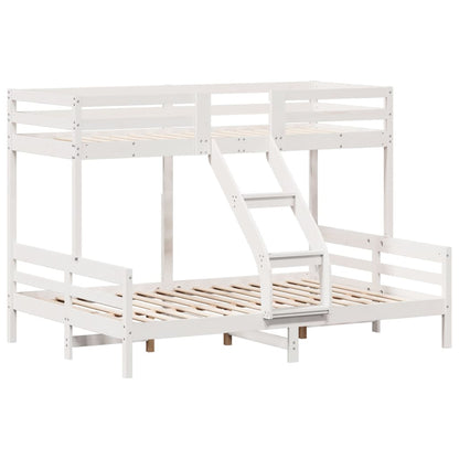 Bunk Bed without Mattress 80x200/140x200 cm White Solid Wood