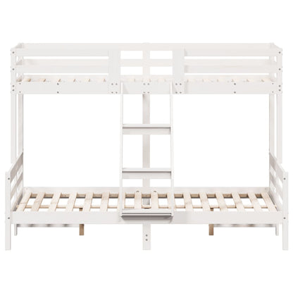 Bunk Bed without Mattress 80x200/140x200 cm White Solid Wood
