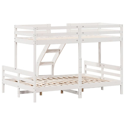 Bunk Bed without Mattress 80x200/140x200 cm White Solid Wood